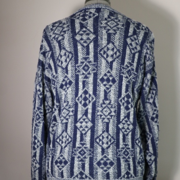 Peter England Blue Geometric Sweater - Picture 4 of 5